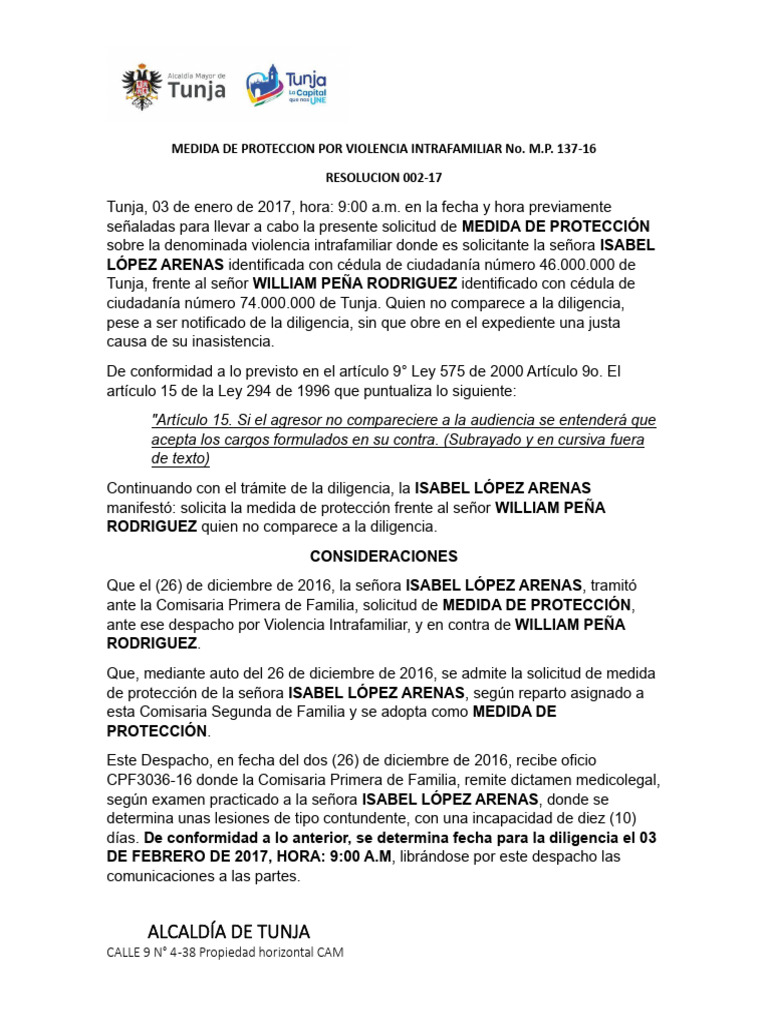 Medida de proteccion por violencia intrafamiliar mod pdf la