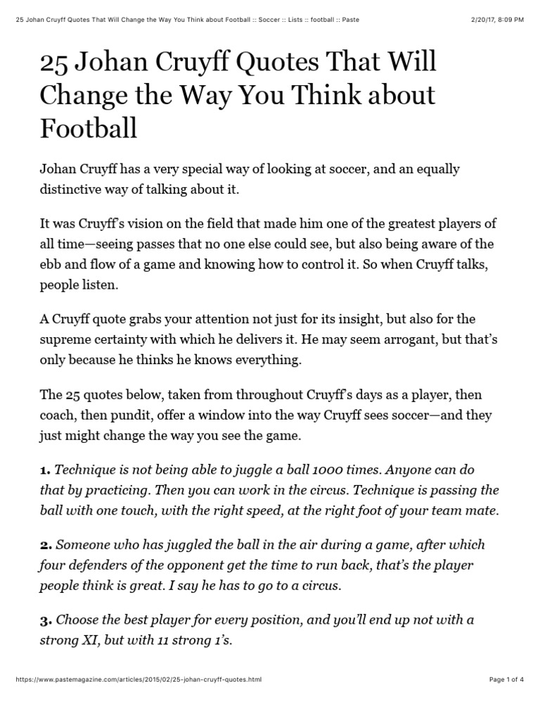 25 Johan Cruyff Quotes That Will Change The Way You Think About ...