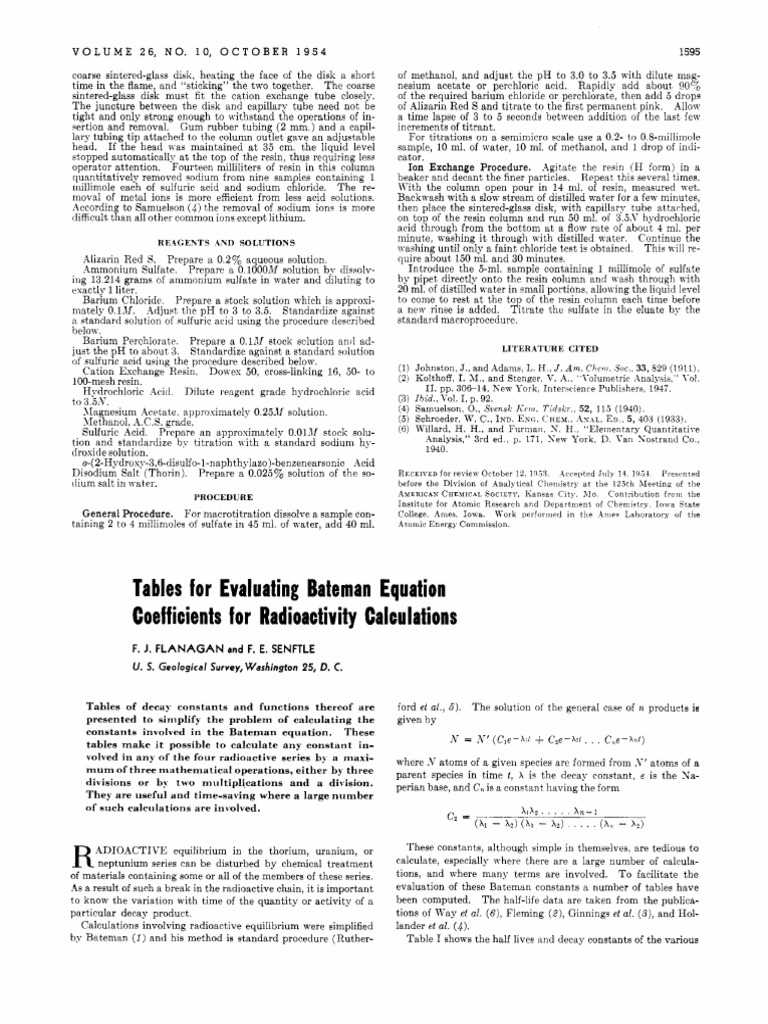 Ion Exchange and Radioactivity Tables | PDF | Radioactive Decay | Acid