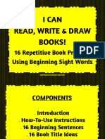 I Can Read, Write & Draw Books!: 16 Repetitive Book Prompts Using Beginning Sight Words