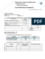 2a Informe de Aprendizaje y Estadistico Del 1ºparcial 1º Quimestre