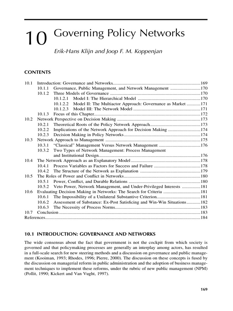 Governing Policy Networks Explained | PDF | Policy | Decision Making