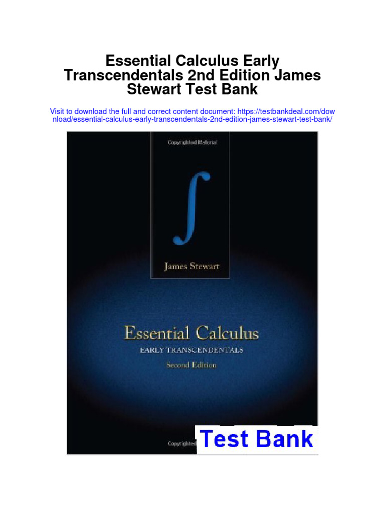 Essential Calculus Early Transcendentals 2nd Edition James Stewart Test Bank PDF Geometry