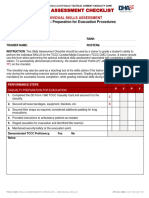 Skills Assessment Checklist: MODULE 24: Preparation For Evacuation Procedures