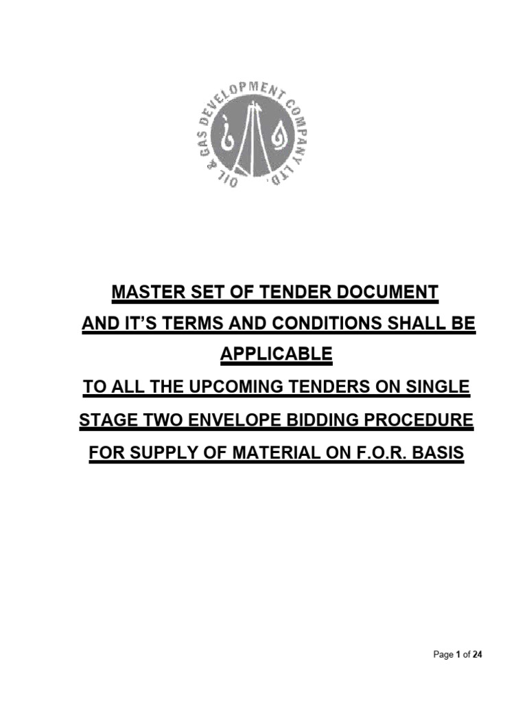 OGDCL Single Stage Tender Guidelines | PDF | Request For Proposal ...