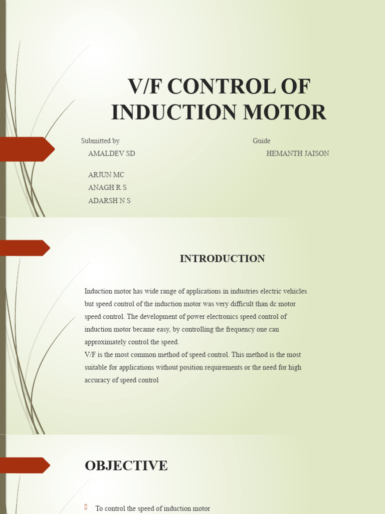 V/F Control Method for Induction Motors | PDF | Electric Motor | Power ...