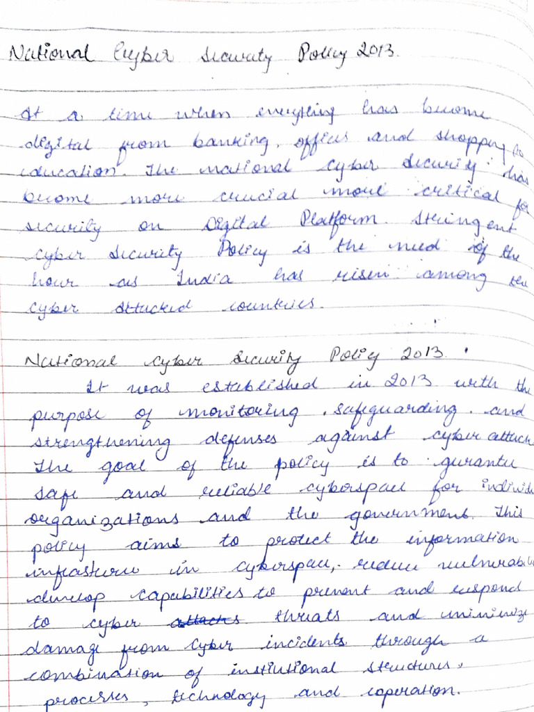 Notes ON National Cyber Security Policy 2013 | PDF