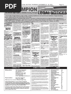 The Champion Legal Ads: 11-23-23