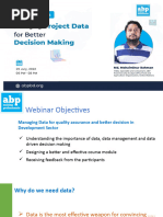 Webinar On Managing Project Data For Better Decision Making