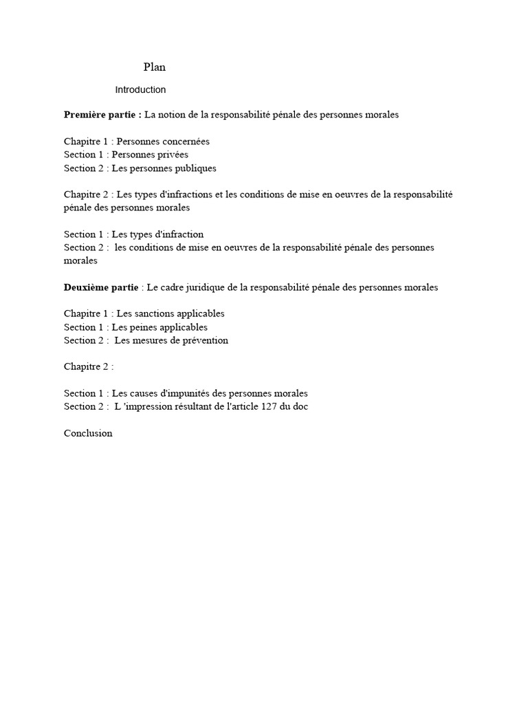 Responsabilité pénale des personnes morales | PDF | Loi criminelle ...