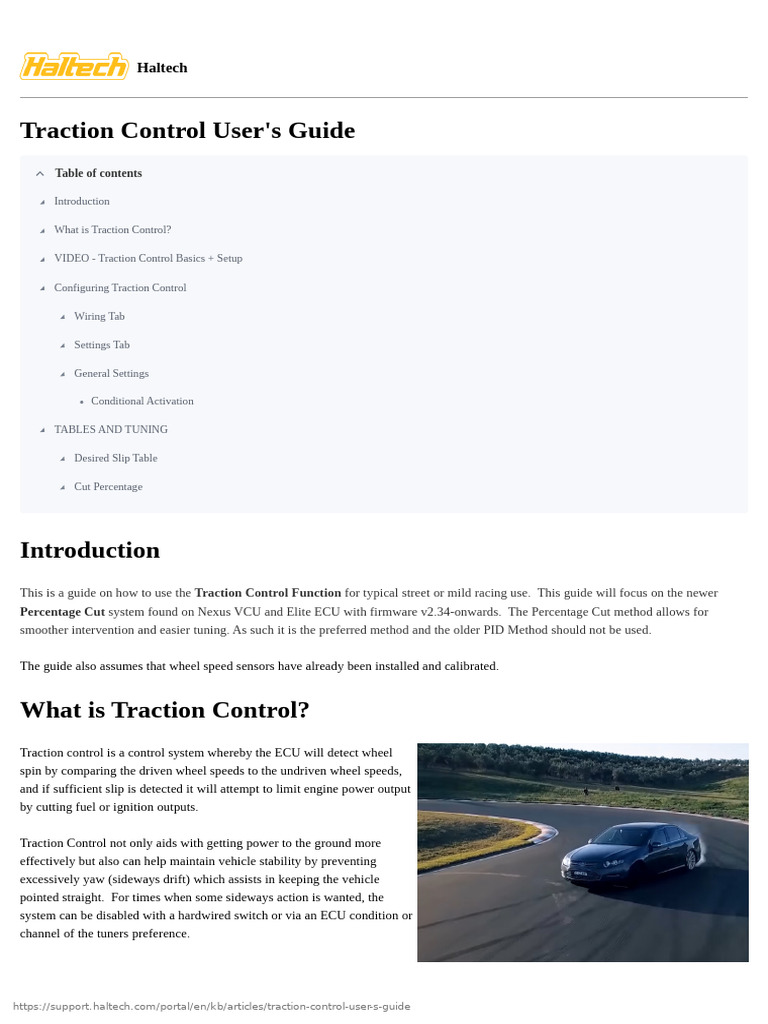 Haltech Traction Control Setup Guide | PDF | Mechanical Engineering ...
