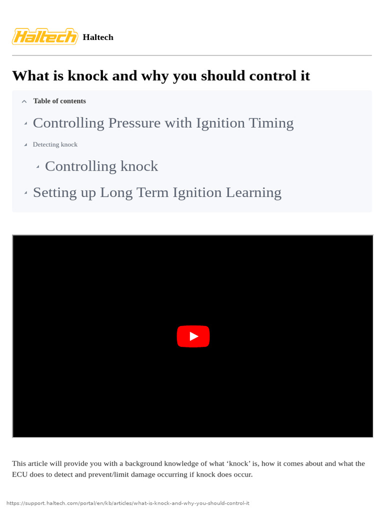 What Is Knock and Why You Should Control It PDF