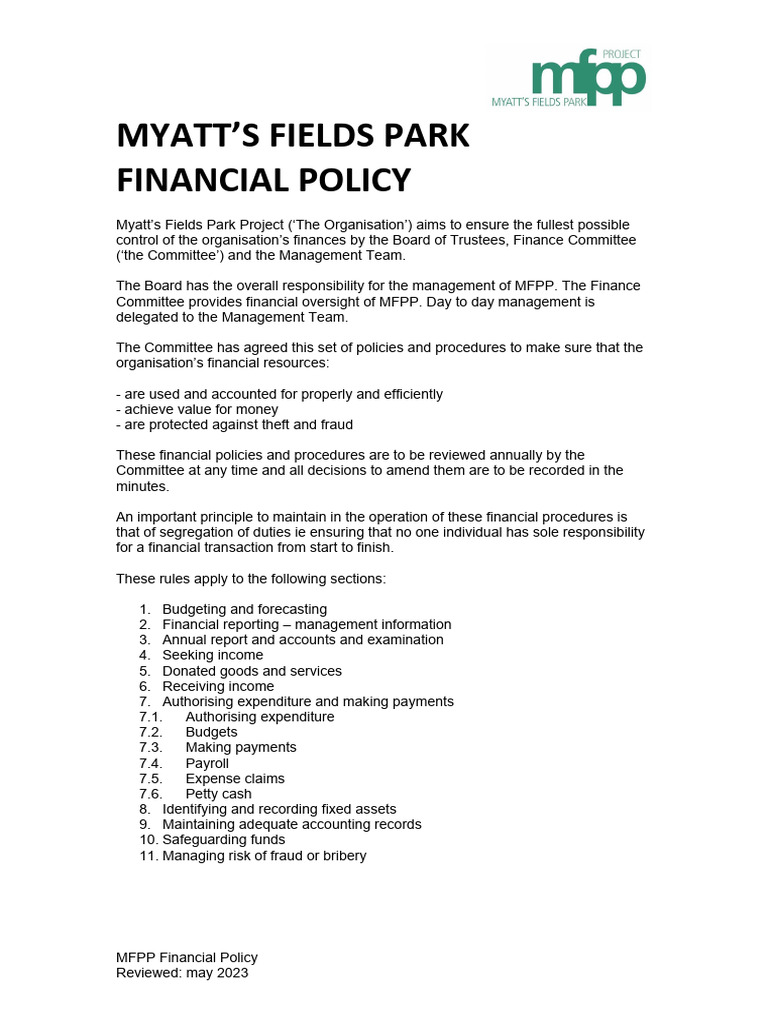 What Is Financial Policy Pdf