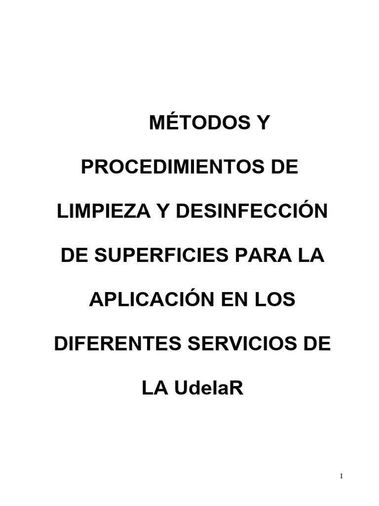 M todos Y Procedimientos De Desinfecci n PDF Agua Residuos