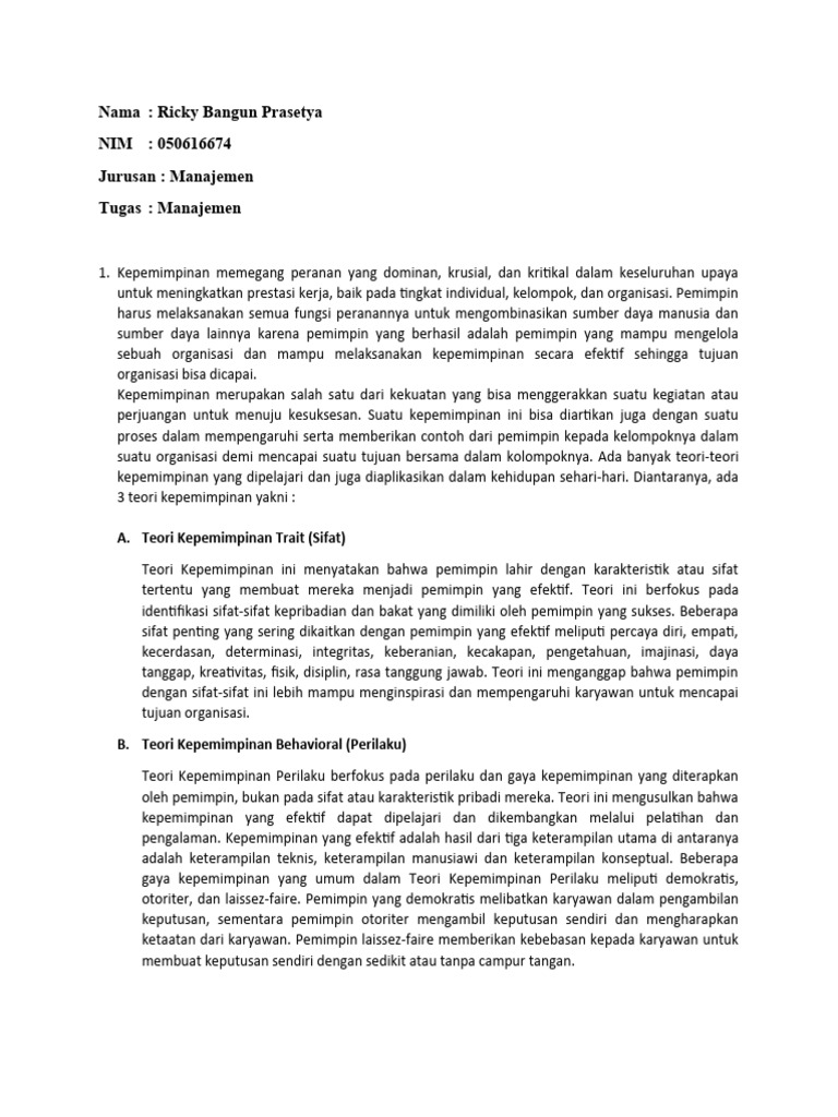 Tugas Manajemen 2 | PDF