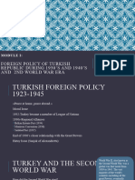 1930's-1940's Turkish Foreign Policy and 2nd World War-Module 1