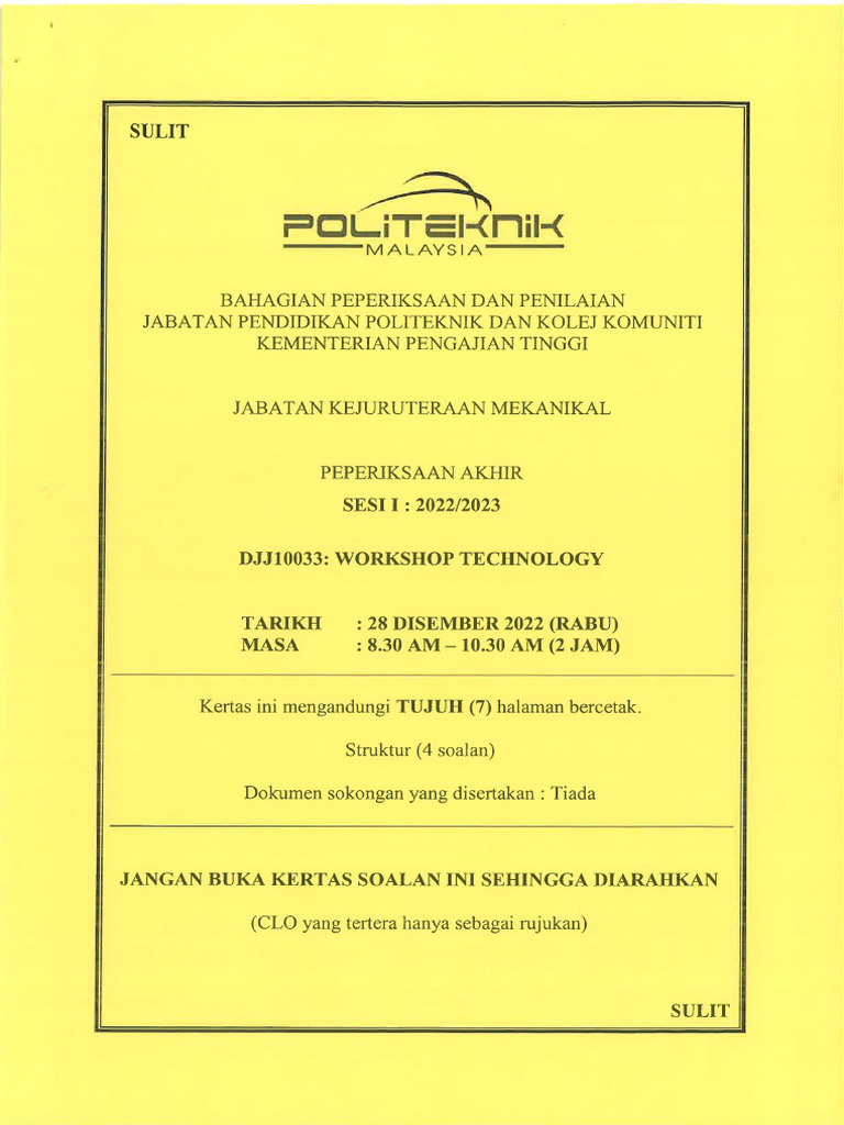Soalan Final Sesi 1 Dan 2 2022 2023 Pdf