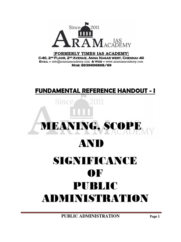 1 Fundamental Referance Handout Meaning Scope and Importance PDF