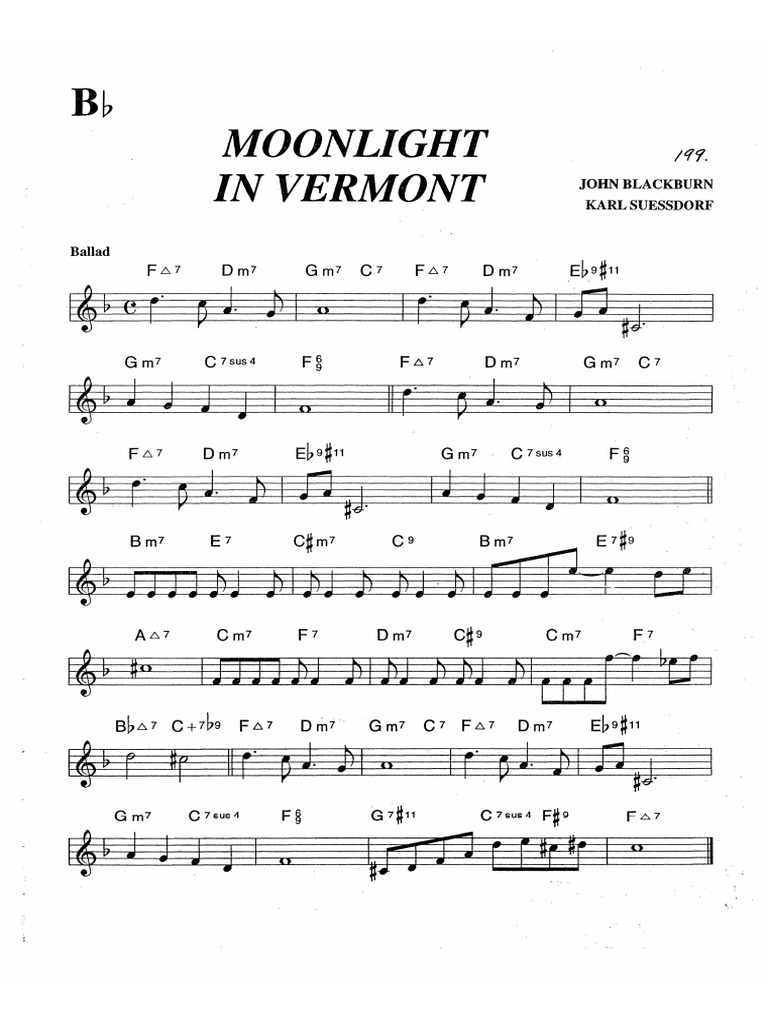 Moonlight in Vermont Tenor PDF