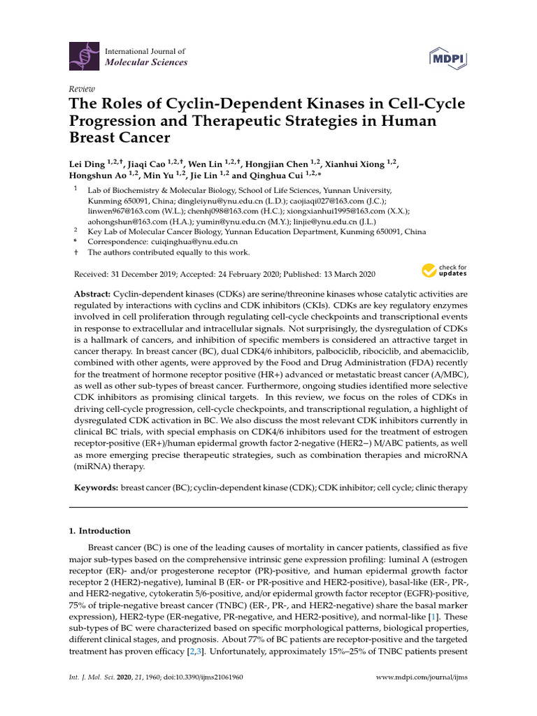 The Roles of Cyclin-Dependent Kinases in Cell-Cycl Biology Diagrams