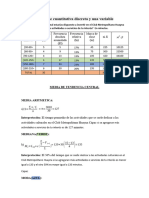 Para Una Variable Cuantitativa Discreta y Una Variable