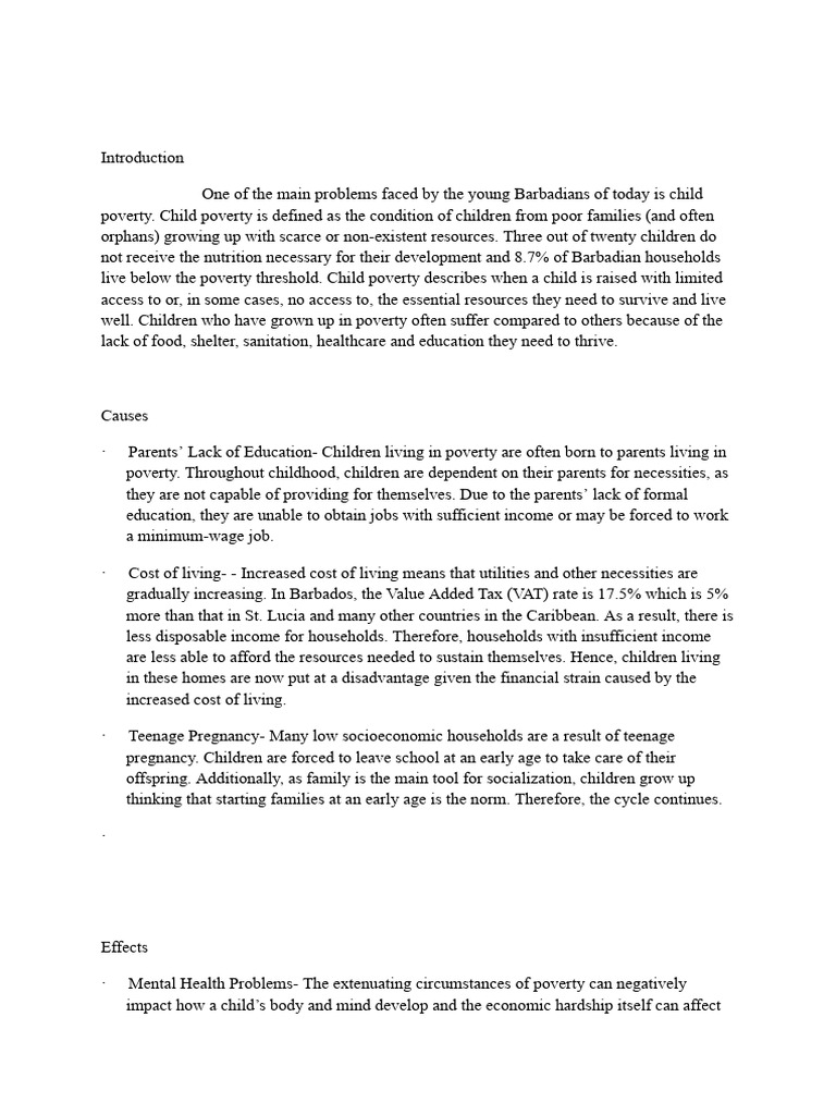 Poverty In The Caribbean Pdf Cost Of Living Poverty
