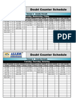 Doubt Counter Schedule: Monday, Wednesday, Friday