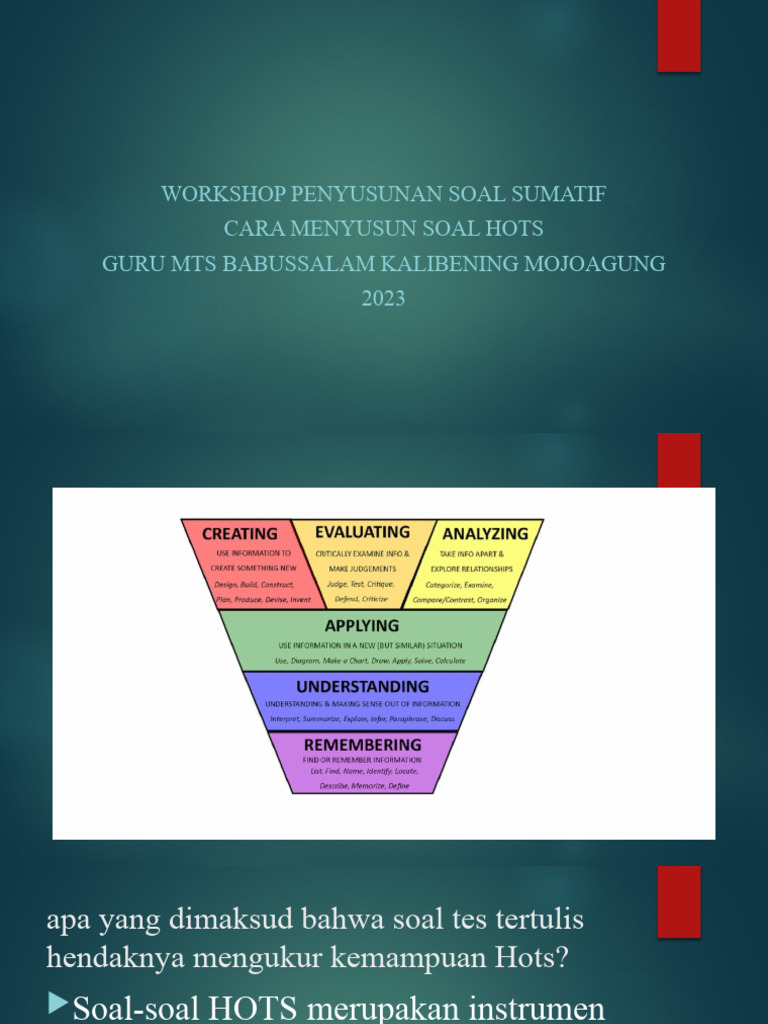Cara Penyusunan Soal HOTS untuk Guru | PDF