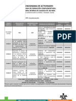 Cronograma de Actividades: Programa de Formación Complementaria: Auditoria Interna de Calidad NTC Iso 9001