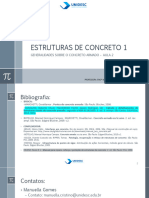 Estruturas de Concreto 1: Generalidades Sobre O Concreto Armado - Aula 2