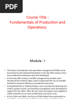 Fundamentals of Production and Operations PPT Unit 1 To 5