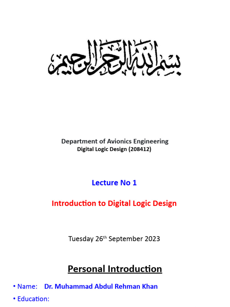Introduction to Digital Logic Design | PDF | Digital Electronics ...