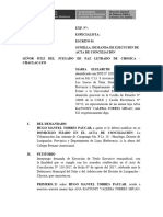 Demanda de Ejecucion de Acta de Conciliacion Alimentos - Maria Elizabeth Shuan Nivin