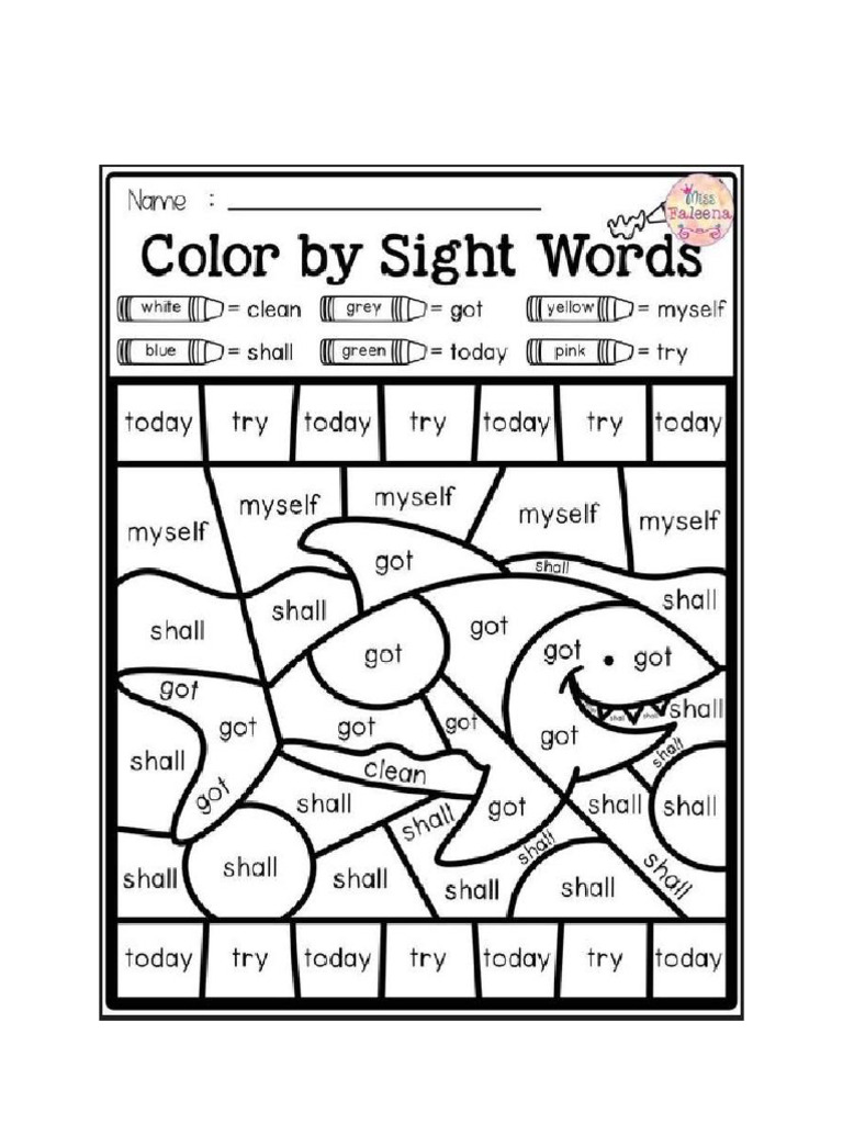 Shark Coloring Worksheet