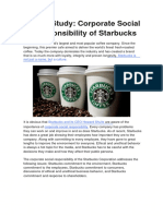 Corporate Social Responsibility of Starbucks