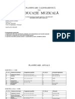 Educa Ţie Muzicală: Planificare Calendaristică LA