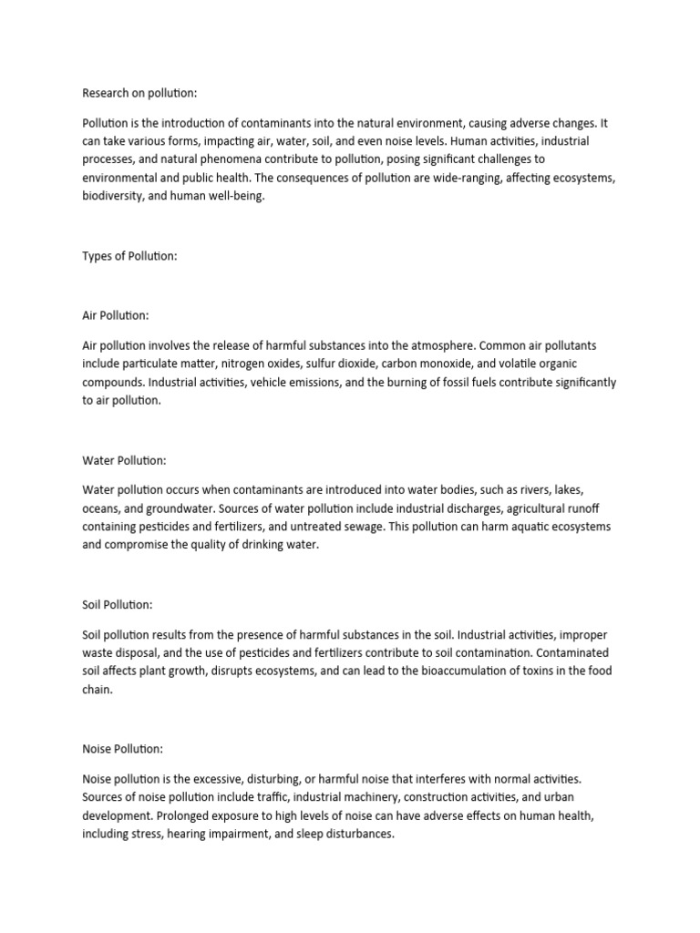 Research on pollution pdf pollution air pollution