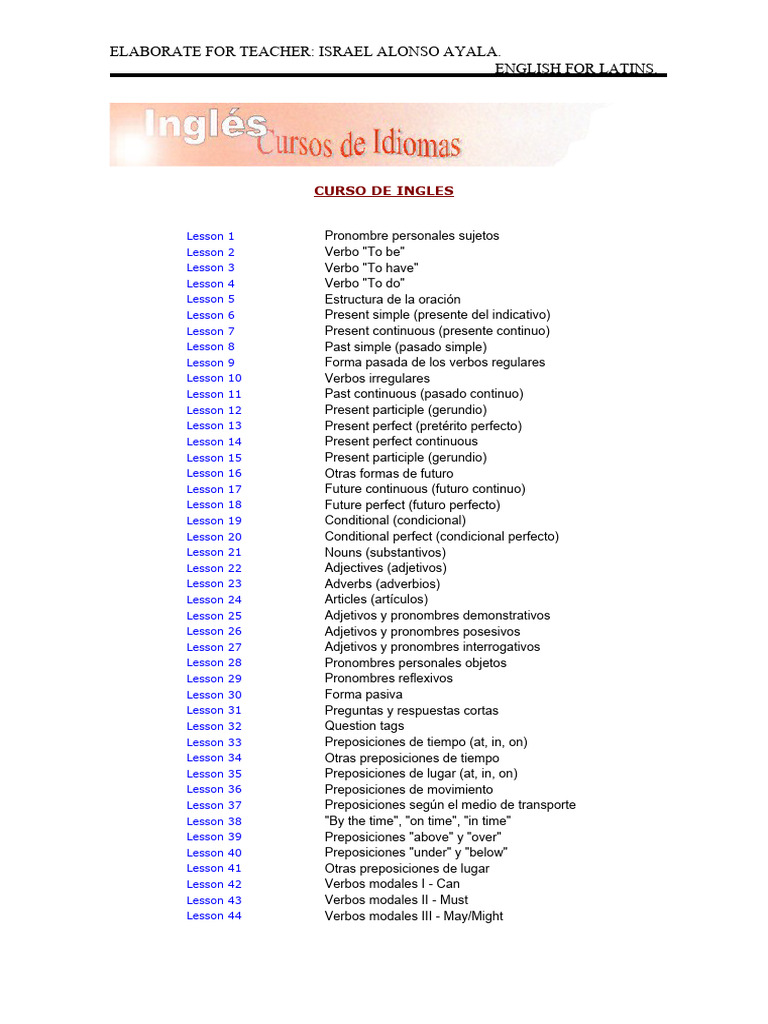 Curso de Ingles-O | PDF | Verbo | Lingüística