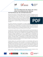 Monitoreo de Precios de Hoja de Coca y Derivados Cocainicos en Zonas Estrategicas de Intervencion JUL2021