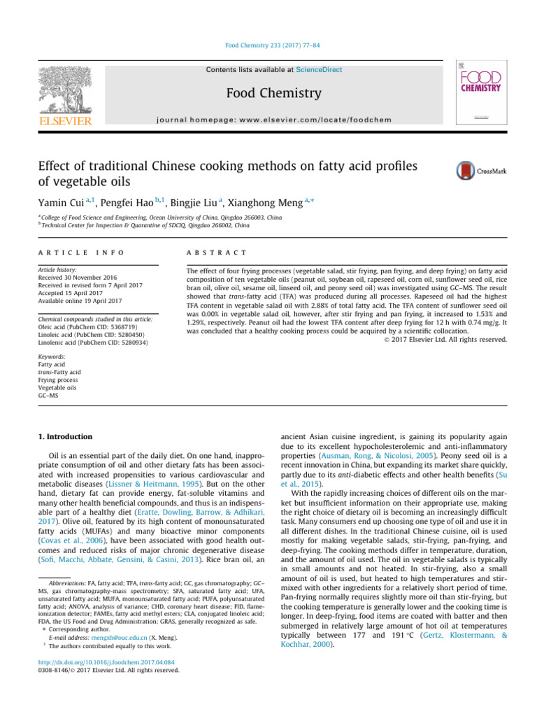 23Effects of Traditional Chinese Cooking Methods On Fatty Acids