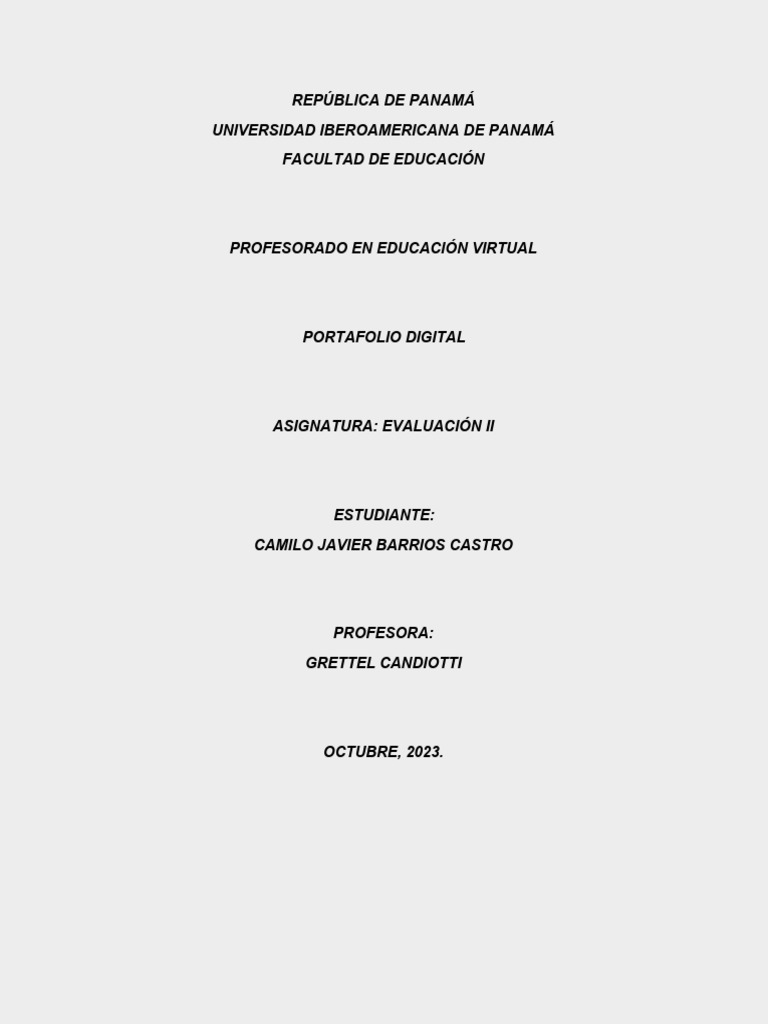 Carátula para Portafolio Docente Word | PDF | Evaluación | Enseñando