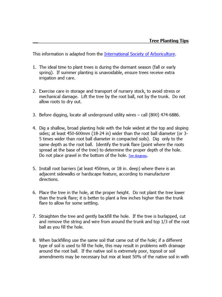 Tree Planting Tips PDF Mulch Soil