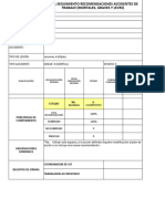 Acta Seguimiento Recomendaciones Accidentes de Trabajo (Mortales, Graves y Leves)