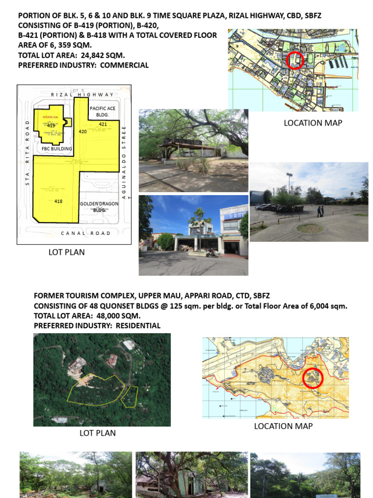 Lot Plans and Location Maps for SBFZ | PDF