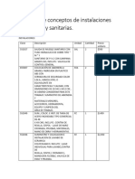 Catálogo de Conceptos de Instalaciones Hidráulicas y Sanitarias