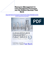 Human Resource Management in Public Service Paradoxes Processes and Problems 5th Edition Berman Test Bank