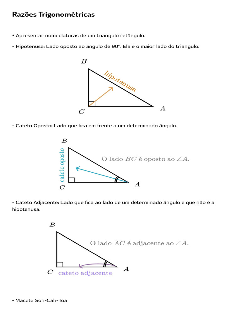 Razões Trigonométricas | PDF | Triângulo | Trigonometria