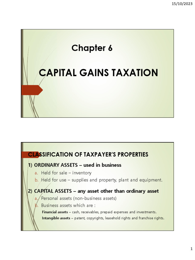 C6 Capital Gains Tax PDF Capital Gains Tax Stocks