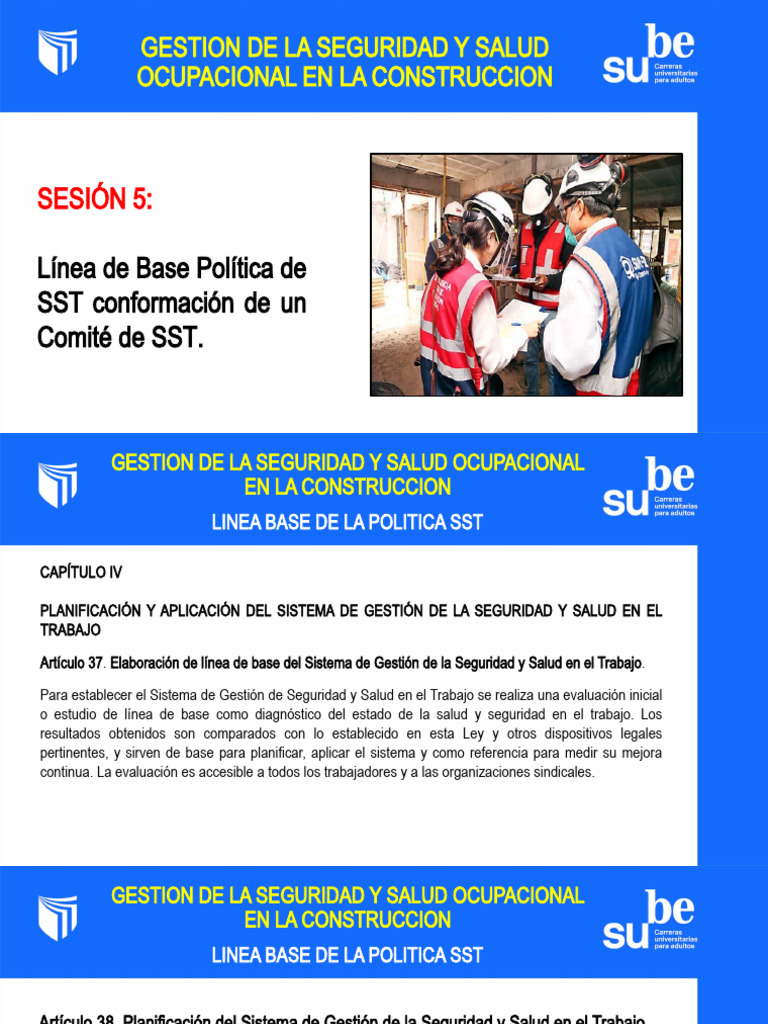 Sesion 5 Curso Gestion Seg Y Salud Ocup En Constr Ppg 5 Pdf