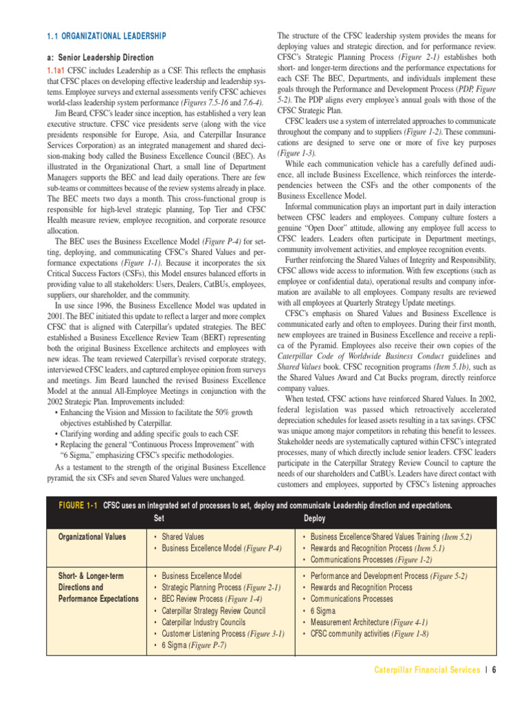 CFSC Leadership and Excellence Model | PDF | Strategic Planning | Business